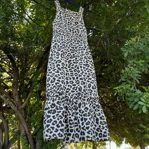 Leopard Print Sleeveless Maxi Dress